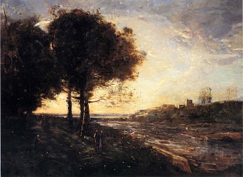 Jean Baptiste Camille Corot -&nbsp;Un Torrent dans des Romagnes
