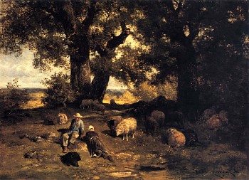 Work:&nbsp;Charles Emile Jacque A Summer Afternoon
