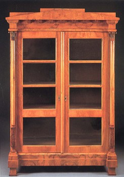 19th Century AUSTRIAN -&nbsp;Biedermeier Black Walnut Bookcase