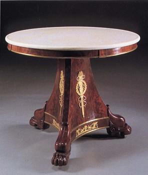 19th Century FRENCH -&nbsp;Late Empire Ormolu-Mounted Mahogany Center Table