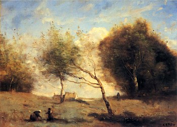 Jean Baptiste Camille Corot -&nbsp;Les Pr&eacute;s de la Petite Ferme